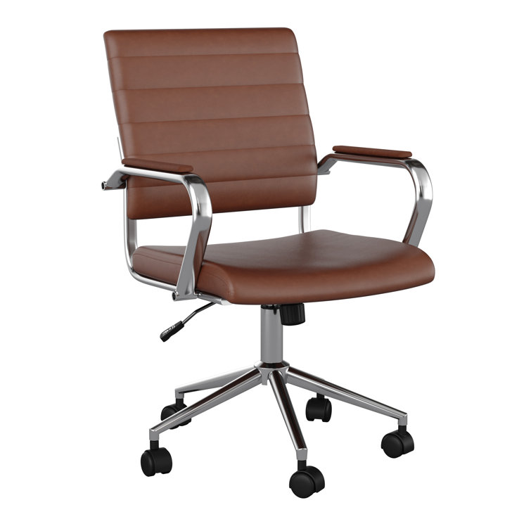 Ribbed leather 2024 office chair